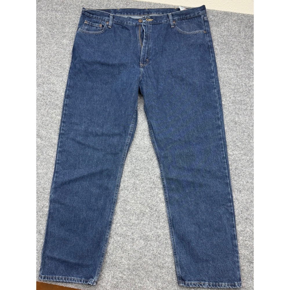 Wrangler Mens 42x32 Premium Quality Straight Leg Jeans Dark Wash Blue 97601DR